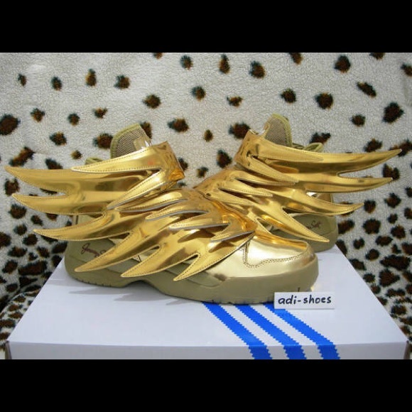 JEREMY SCOTT/ ADIDAS GOLD SNEAKERS WITH WINGS. - Picture 3 of 3
